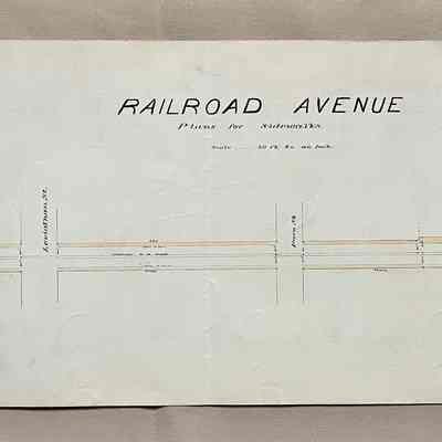 Plan for sidewalk on Railroad Ave between Pike and Leviathan Streets, c. 1870s