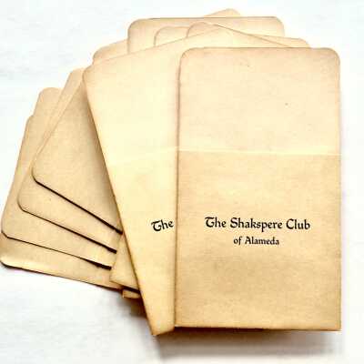 Library Card pockets of the Shakspere Club