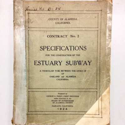Specs for construction of estuary subway, 1924