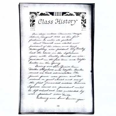 History of Washington School students at Alameda High, 1926-1930