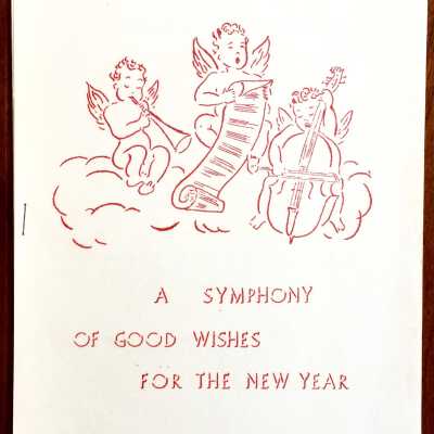New year's wishes and listing of the Alameda Free Library, 1944