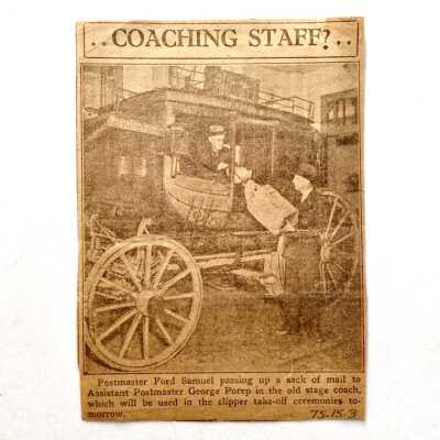 Newspaper Clipping Postmaster George Porep, 1935