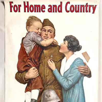 'For Home And Country' WW-I poster by Alfred Everitt Orr, 1918