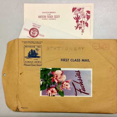 Stationery 'Alameda Branch, American Fuchsia Society', prior 1980