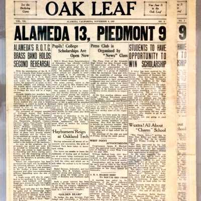 Alameda High School newspapers 'The Oak Leaf', November 9, 1923