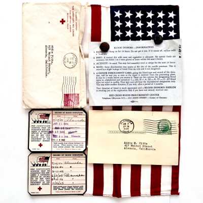 Blood donor program material, early 1940s