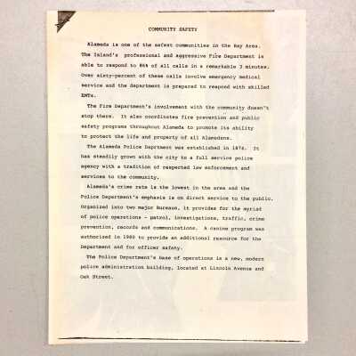 Article 'Community Safety', after 1980