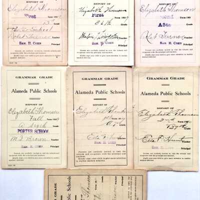 Porter School Report Cards of Elizabeth Thomsen, 1909-1911
