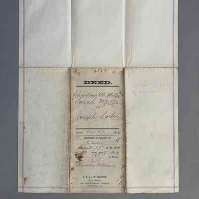 Deed for property on Van Buren and Court Streets, 1876