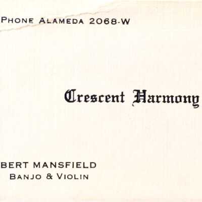 Business card Crescent Harmony Four dance orchestra, c. 1920s