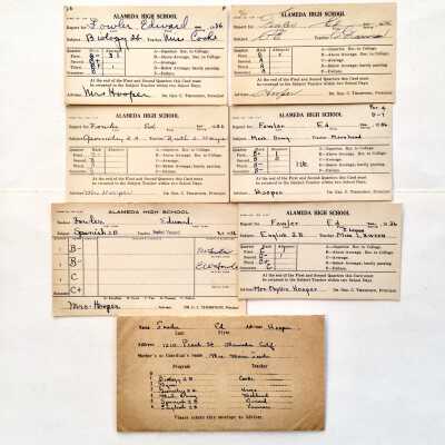 Alameda High School Report Cards of Edward Fowler, Spring 1936