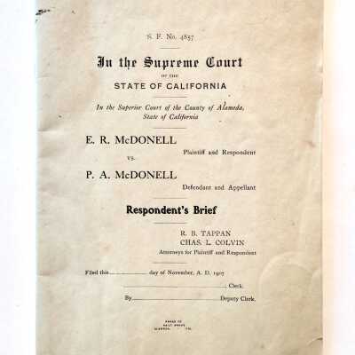Respondents Brief of trial of E.R. McDonell vs. P.A. McDonell, 1907