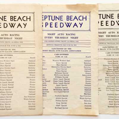 Program scorecard booklet for the Neptune Beach Speedway, June 1935
