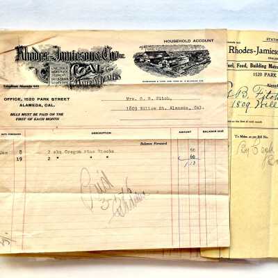 Receipts from Rhodes-Jamieson & Co., Inc., 1911-1916