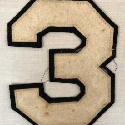 Felt Number 3 from a Alameda High School Sport Uniform of Joe Durein, c. 1930