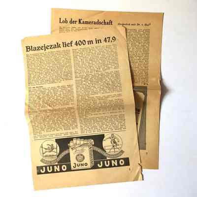 Pages from a German magazine regarding the 1936 Olympics, c. 1936
