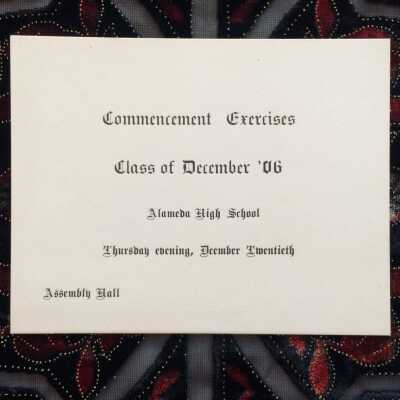 Invitation Commencement Exercises Alameda High School, Dec. 1906