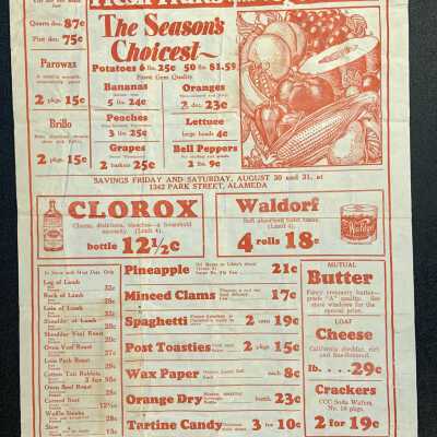 Advertising Flyer for Mutual Market, c. 1930