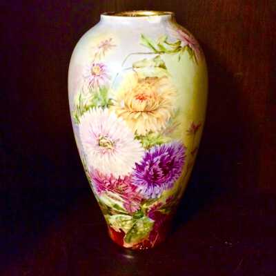 Hand-painted porcelain vase of Iraline 'Dolly' Wilson, c. 1900