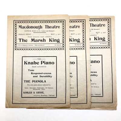 Programs for performance of 'The Marsh King', by Charles H. McCurrie, May 3, 1901
