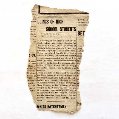 Newspaper Clipping 'Doings of High School Students', 1901