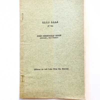 Songbook used at First Presbyterian church, prior 1999