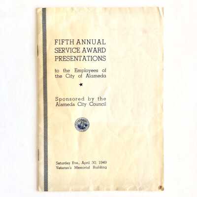 Program service award presentations, City of Alameda, 1949