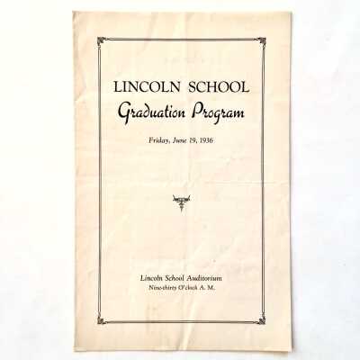 Program Graduation Ceremony, Lincoln School, June 1926