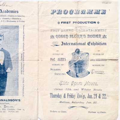 Program for operette 'Queen Flora's Bower', c, 1900