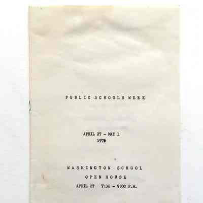 Washington School Open House Program, 1970
