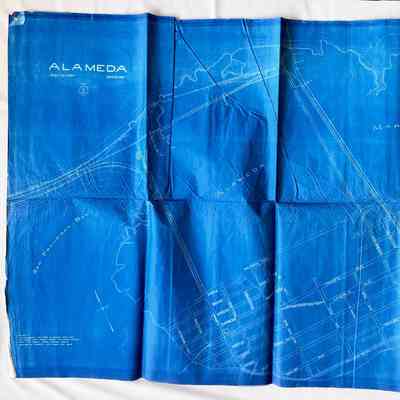 Blueprint Map of Alameda, 1908