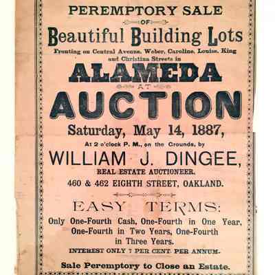 Real estate flyer about property on Central, Weber, Caroline, Louisem King, and Christina, 1887