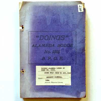 Bound edition of Elks Lodge publication 'Doings', 1919-1921