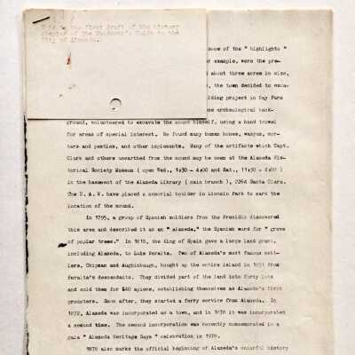 Draft Chapter for the Wanderer's Guide to the City of Alameda, prior to 1981
