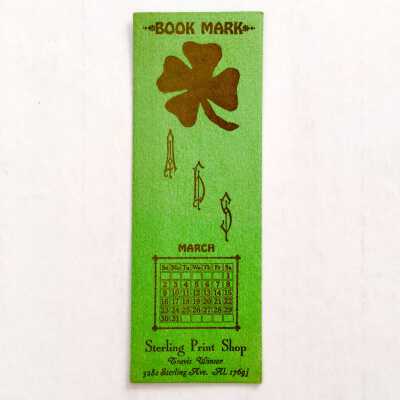 Advertising Bookmark of The Sterling Print Shop, of Travis Winsor, c. 1930