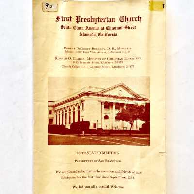 Program and history First Presbyterian Church, c. 1955