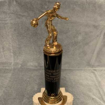 Trophy won by the Young Ladies' Institute, 1948-1949