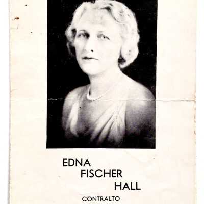 Flyer for Edna Fisher Hall, contralto, c. 1930