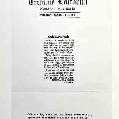 Newspaper clipping of a letter by Ethel Jean Kibbe, 1965