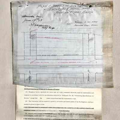 Plan and specifications for sewer system on Santa Clara, East End, 1908