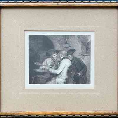 Framed etching from the Martin residence, c. 1890s