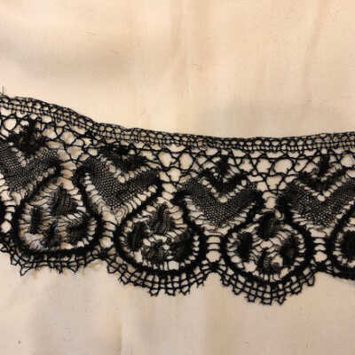 Black machine lace for clothing, from the Johns family, c. 1890s