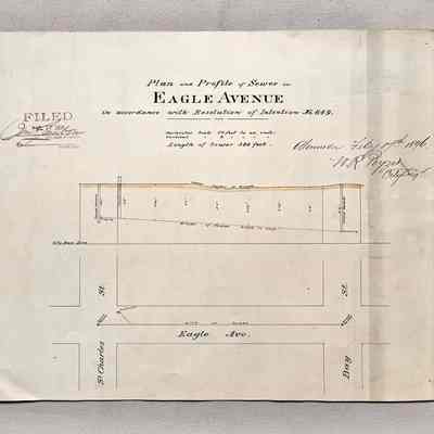 'Plan and Profile of Sewer in Eable Avenue', 1896
