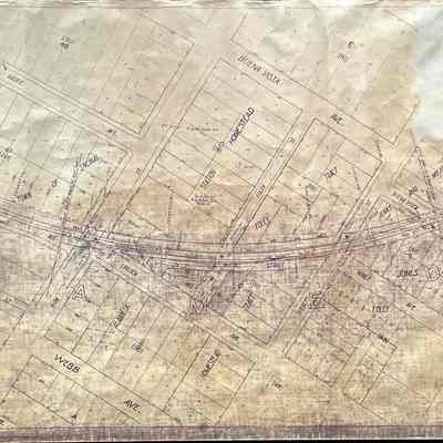 Map of Right of Way on Lincoln Ave, between Oak and Buena Vista, c. 1920