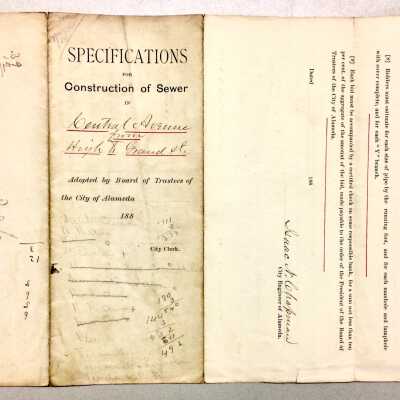 Specification for Sewers, Central between High and Grand, c. 1880s