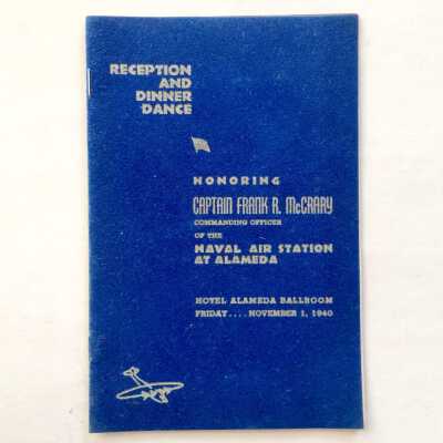 Program for event honoring Captain Frank R. McCrary, 1940