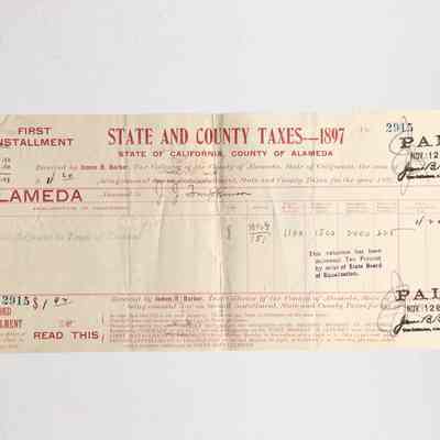 Receipt for State and City Taxes, for 2029 San Antonio, 1897