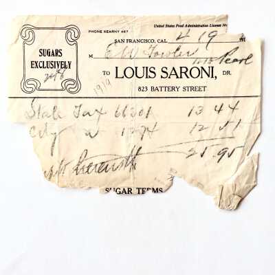 Receipt for State and City taxes for 1210 Pearl Street, 1919