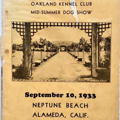 Program for Oakland Kennel Club meeting, Neptune Beach, 1933