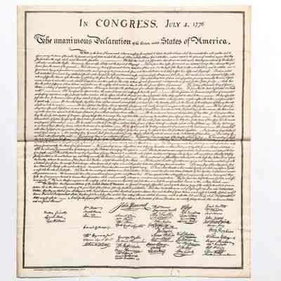 Facsimile of the Declaration of Independence, Alameda High Cornerstone box, 1902